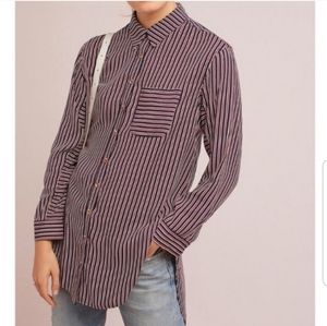 Anthropologie Striped Button Up Shirt